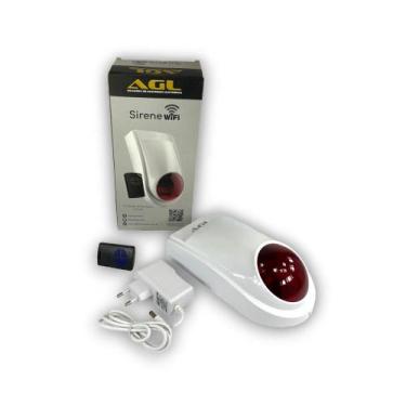Imagem de Sirene Inteligente WiFi AGL 130dB com Controle Remoto 433MHz e Bateria