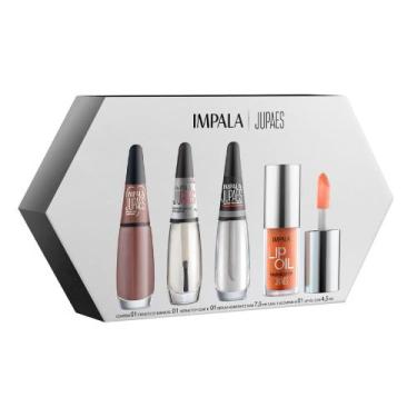 Imagem de Kit Esmalte Impala Ju Paes Peça Rara + Verniz Top Coat + Sérum Hidrate
