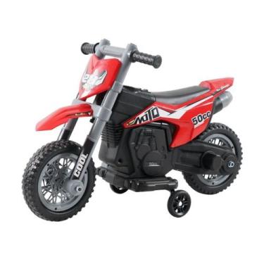 Imagem de Mini Moto Elétrica Cross Infantil 6V Azul ou Vermelha Importway, Verme