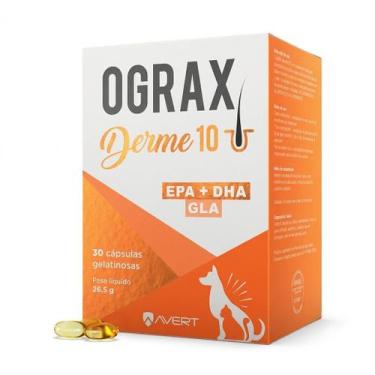 Imagem de Ograx Derme 10 Avert  Suplemento Alimentar para Cães e Gatos  30 Cápsu