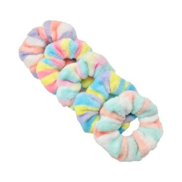 Imagem de Elásticos Coloridos De Pelúcia Sintética Para Cabelo (5 Peças) - Acess