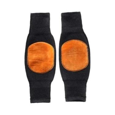 Imagem de Joelheiras Térmicas De Lã Cashmere Com Suporte Elástico Para Artrite E