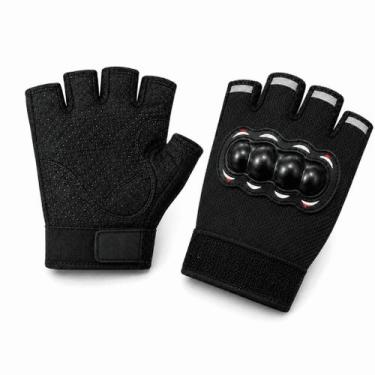Imagem de Luva Esportiva Meio Dedo para Moto e Bike com Proteção Rígida no Dorso