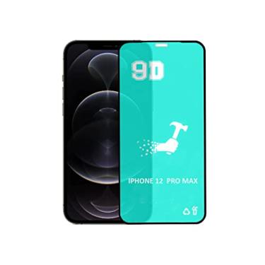 Imagem de Pelicula de Gel 5D Preta Compatível com Iphone 12 Pro Max Tela 6.7 Cobre Tela Toda