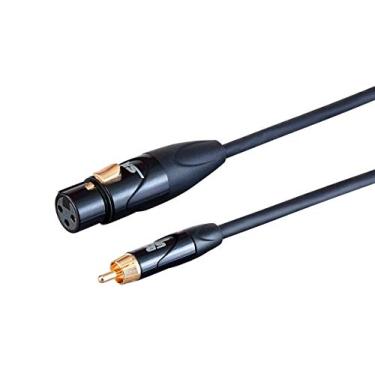 Imagem de Monoprice XLR fêmea para RCA macho – 3,5 m – preto, cabos de calibre pesado 24 AWG, conectores banhados a ouro – série Stage Right