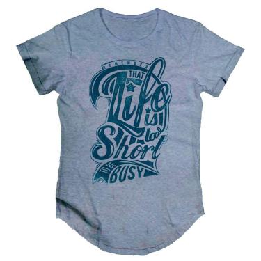 Imagem de Camiseta Masculina Plus Size Longline Life Is Too Short