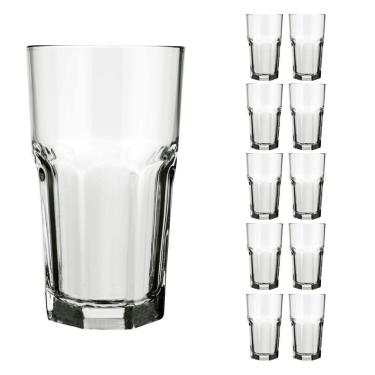 Imagem de Jogo 10 Copos 340ml Vidro Bristol Suco Drinks Transparente