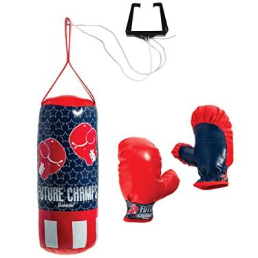 Imagem de Franklin Sports Future Champs Kids’ Mini Boxing Set – Includes Kids’ Boxing Gloves – Punching Bag & Door Jam Bracket with Rope for Adjustable Punching Bag
