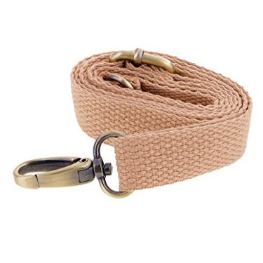 Imagem de LoveinDIY Alça de bolsa ajustável de lona substituição universal com ganchos giratórios de metal, Caqui, 120cm