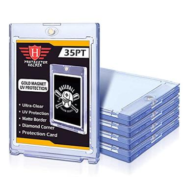 Imagem de Porta-cartões magnéticos de 5 ct para cartões colecionáveis, 35 pontos rígidos para cartões MTG, cartões YUGIOH, cartões padrão, cartões esportivos, cartões de beisebol Toploaders