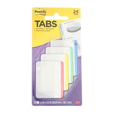 Imagem de 3M 686F-1 2" X 1.5" Post-It Durable Filing Tabs Assorted Colors 4 Ct
