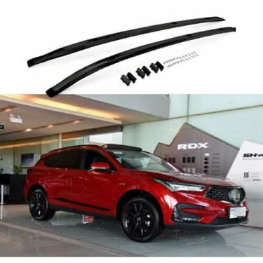 Imagem de Barra de trilho lateral de rack de teto de alumínio preto 2 peças para Honda Acura RDX 2019 2020 2021 2022