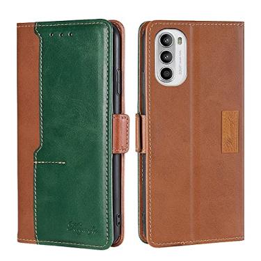 Imagem de For Motorola Moto G52 4G/G82 5G Contrast Color Side Buckle Leather Phone Case