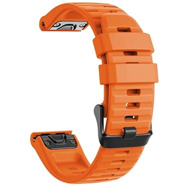 Imagem de GANYUU 20 22 26mm Sport Silicone Watchband Pulseira para Garmin Fenix 7 7X 7S 6X 6 6S Pro 5X 5 5S Plus 3 3HR Fita de liberação rápida fácil (Cor: Laranja, Tamanho: 26MMFenix 6X Pro)