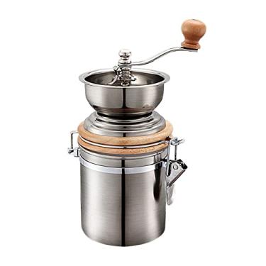 Imagem de XAMIO Moedor De Café Manual De Aço Inoxidável, Grande Capacidade Com Copos Seláveis, Pequena Máquina De Moagem De Grãos De Manivela Grossura Ajustável， Para Escritório De Acampamento Ao Ar Livre