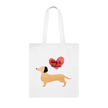 Imagem de Sacola de dachshund, presente de dachshund, presente para dachshund, aniversário de dachshund bolsa de ombro de dachshund, bolsa de ombro reutilizável de dachshund, Branco
