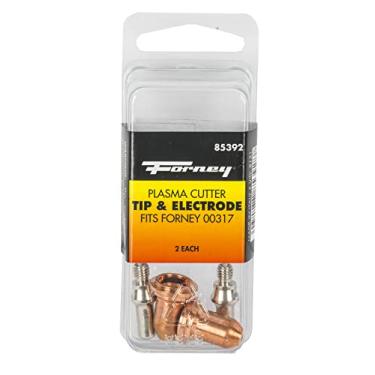Imagem de Forney 85392, 2 pontas de bocal de eletrodo de plasma e 2 pontas de corte de plasma Acessórios consumíveis para uso de lanterna de corte de plasma com Forney SKU # 251, 302, 303 e 317, pacote com 4