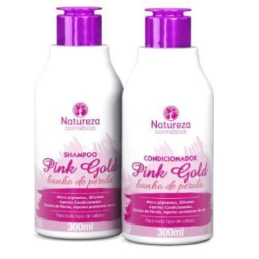 Imagem de Kit Shampoo E Condicionador Hidratante Home Pink Gold 300ml - Natureza