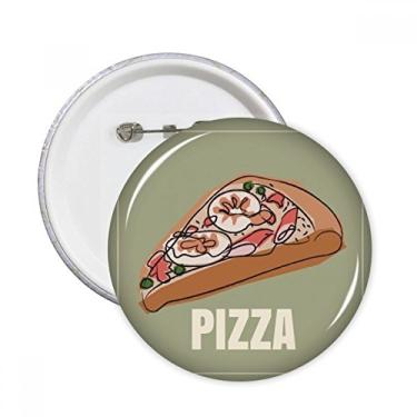 Imagem de Slice of Pizza Italy Sea Foods Alfinetes redondos emblema de botão decoração acessório 5 peças
