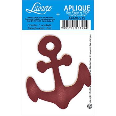 Imagem de Aplique MDF e Papel Litoarte 8 cm - Modelo APM8-212 Âncora