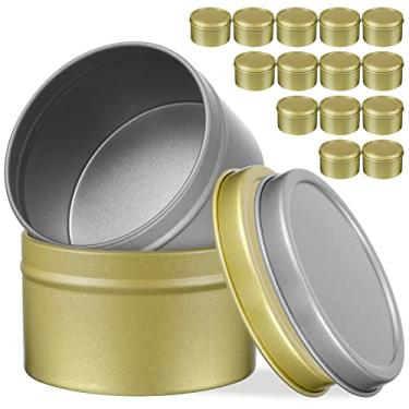 Imagem de 16 Unidades Lata De Vela Pote De Vela Com Tampa Latas De Velas De Latas De Velas Com Tampa Recipiente Redondo Com Tampa Tanque De Armazenamento Folha De Flandres Volume