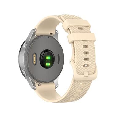 Imagem de HAZELS 18 20 22mm Pulseira de relógio para Garmin Venu Vivoactive 3 Vivomove HR Pulseira de silicone Vivoactive4 4S Forerunner 245 645 (Cor: bege, Tamanho: 22mm Universal)