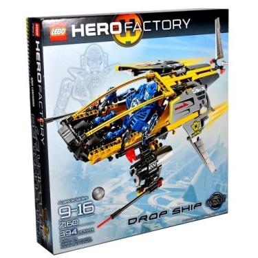 Imagem de Lego Hero Factory Series Vehicle Set #7160 - DROP SHIP with Stealth Wings, Fins and Soft Exhaust Hoses Plus Pilot Figure (Total Pieces: 394)