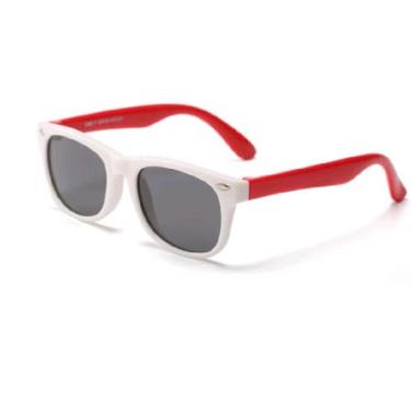 Imagem de ÓCULOS DE SOL FLEXÍVEL INFANTIL BRANCO E VERMELHO PROTEÇÃO UV