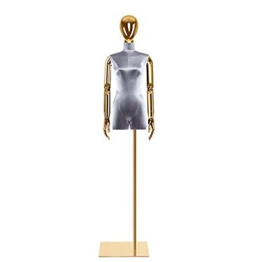 Imagem de Female Mannequin Torso Manequim manequim de alfaiate manequim feminino torso corpo tripé ajustável suporte de exibição de roupas e joias ajustável em altura (Color : Gray-1, Size : Style 2)