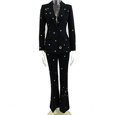 Imagem de Ternos femininos, blazer com 2 peças, conjunto de terno de trabalho, saia/calça, colete