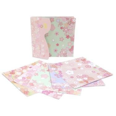 Imagem de Papel De Origami Colorido Dupla Face Flores Sakura 15X15cm - 56 Unidad