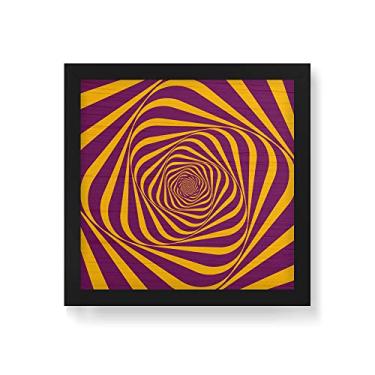 Imagem de Arte Maníacos Quadro Decorativo em Madeira Ondas Espiral - 30x30cm (Moldura caixa em laca preta)