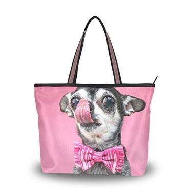 Imagem de Bolsa de ombro My Daily feminina fofa Chihuahua bolsa de mão para cachorro, Multi, Large