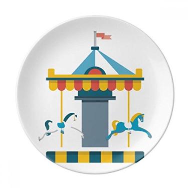 Imagem de Prato de ilustração de carrossel Amazing Funny Park decorativo de porcelana salver louça de jantar