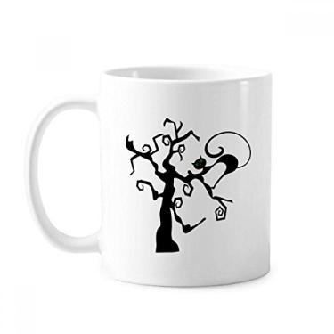 Imagem de Árvore de gato Halloween Hallowmas Caneca laranja cerâmica copo de porcelana café louça