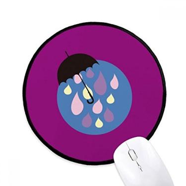 Imagem de Mouse pad Umbrella Cloud Rain Drip Weather Pad Desktop Office Round Mat para computador