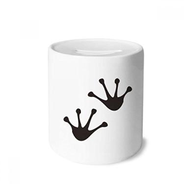 Imagem de DIYthinker Porta-moedas de cerâmica com desenho de animais e pegadas de sapo, presente de cofrinho