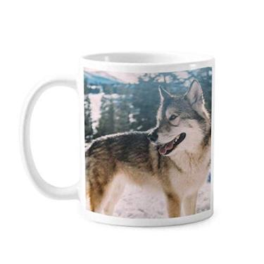 Imagem de Caneca de cerâmica com imagem de neve para cachorro Smile White Coffee Porcelain Cup Tableware
