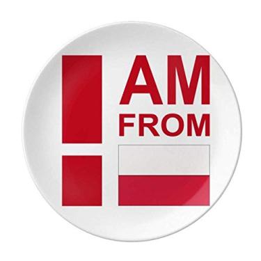 Imagem de Prato decorativo de porcelana Salver Prato de jantar I Am From Poland