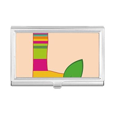 Imagem de L alfabeto laranja frutas bonitas no padrão porta-cartões porta-cartões carteira caixa de bolso