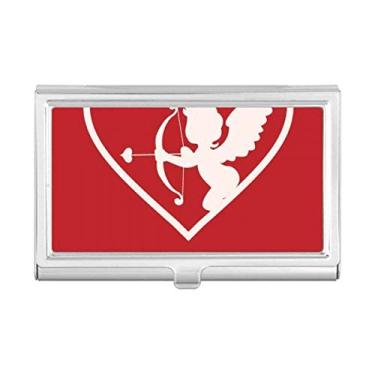 Imagem de White Angel Arrow Carteira de bolso para cartões de visita Dia dos Namorados