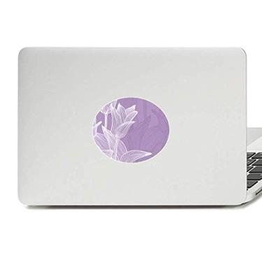 Imagem de Adesivo de notebook com estampa de tulipa e emblema de vinil para ilustração de planta de flor