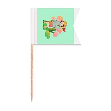 Imagem de Guia de viagem Wizzard Pathfinding guia, excursão, bandeiras de palito de dentes, marcação de rotulagem para festas, bolos, comida de queijo