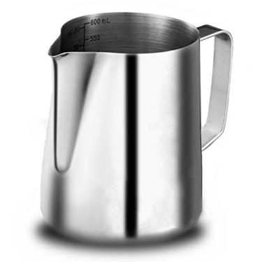 Imagem de Máquina de café espresso do jarro do jarro do copo da espuma do leite de aço inoxidável 20 oz (600 ml)