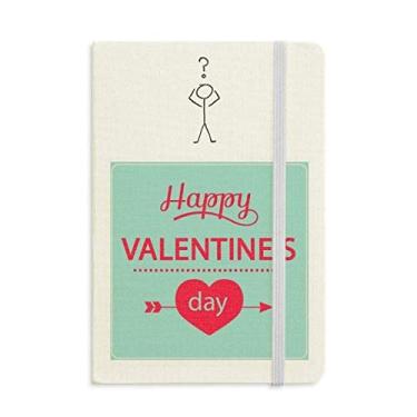 Imagem de Caderno de interrogação de coração verde Happy Valentine's Day A5