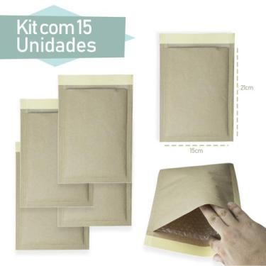 Imagem de Envelope Segurança Kraft Com Bolha 15X21 (Kit Com 15 Un) - Safeprint
