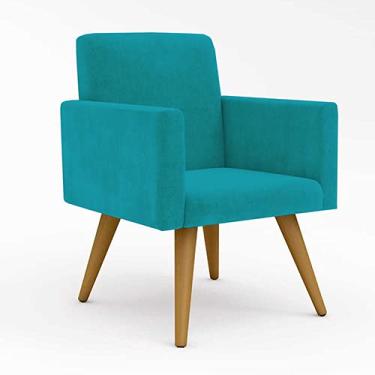 Imagem de Kit 2 Cadeiras Poltronas Para Quarto Cor Azul Turquesa