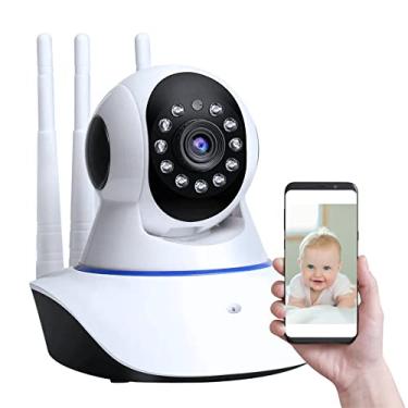 Imagem de Câmera Babá Eletrônica 1080p Full HD Wifi 360 Ip Visão Noturna Microfone Áudio Segurança TKLA