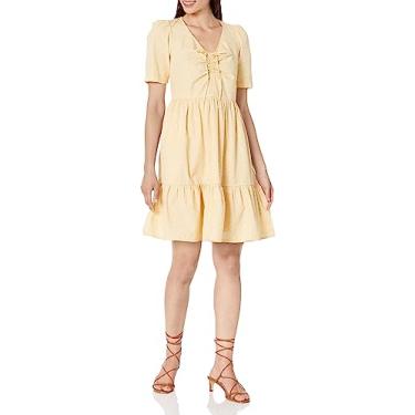 Imagem de Levi's Vestido Trapézio Marcella Feminino, Creme floral de amêndoas Evelyn, G
