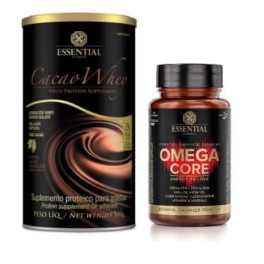 Imagem de Cacao Whey 900G + Ômega Core 60 Cápsulas Essential Nutrition